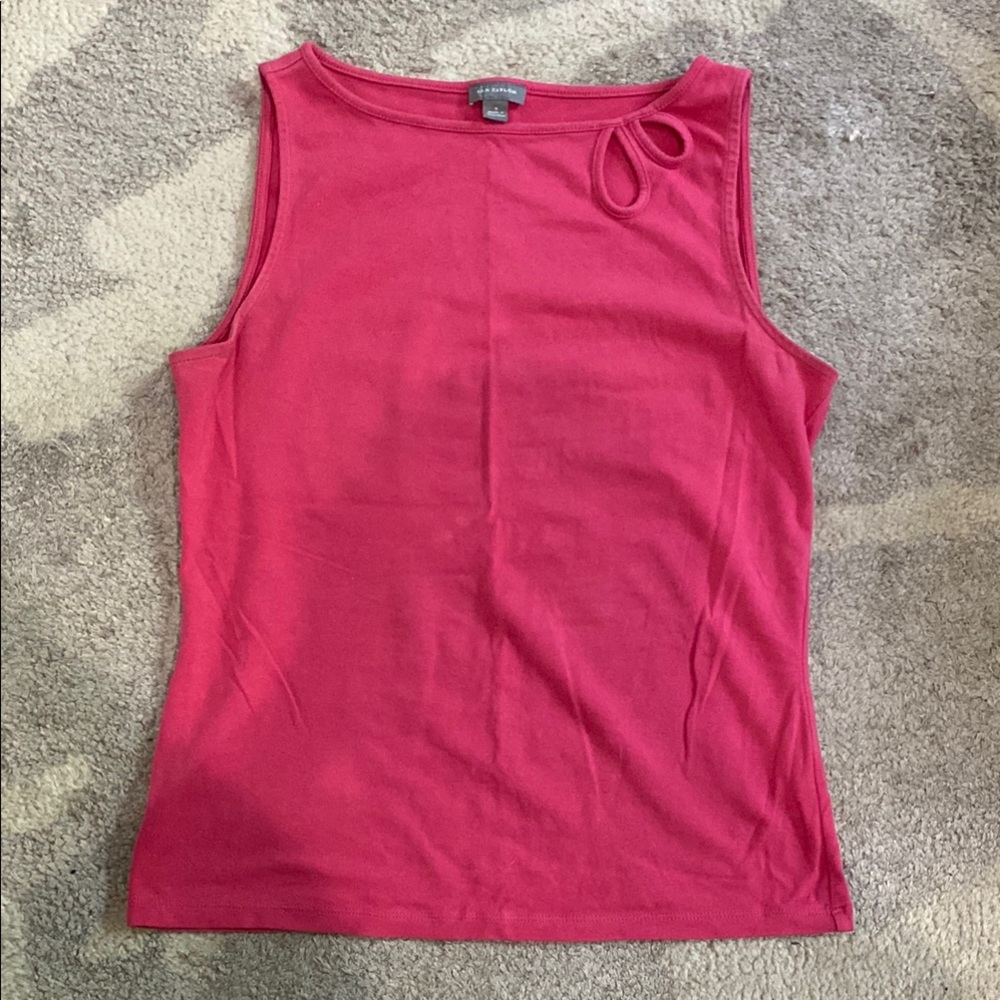 Ann Taylor Pink Tank Top with Crew Neckline